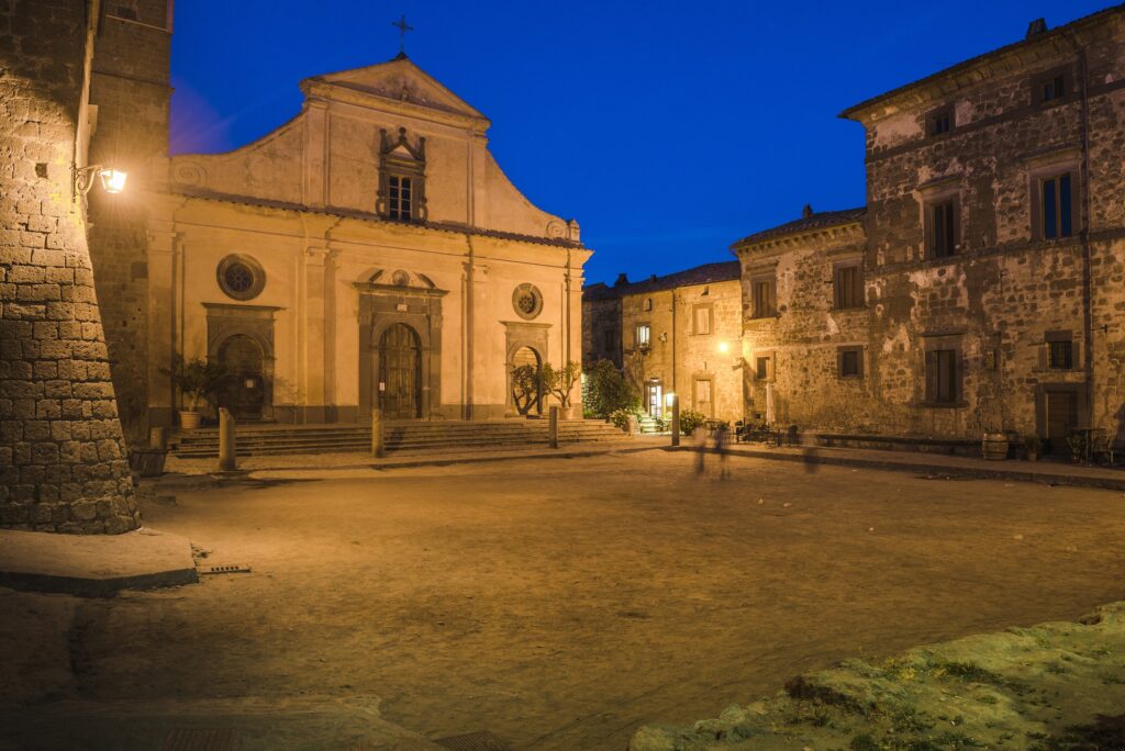 Civita di Bagnoregio at night, Province of Viterbo, Italy